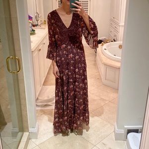 Ulla Johnson x Barney’s Maxi Burgundy Floral Dress